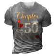 Chapter 50 Years Est 1972 50Th Birthday Red Rose Wine Crown 3D Print Casual Tshirt Grey
