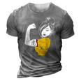 Chinese Woman &8211 Tiger Tattoo Chinese Culture 3D Print Casual Tshirt Grey