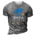 Cocoa Beach Florida Palm Tree 3D Print Casual Tshirt Grey