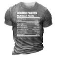 Cornish Pasties Nutrition Facts Funny 3D Print Casual Tshirt Grey