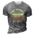 Easily Distracted By Dogs Shirt Funny Dog Dog Lover Graphic Design Printed Casual Daily Basic 3D Print Casual Tshirt Grey