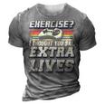 Extra Lives Funny Video Game Controller Retro Gamer Boys  V10 3D Print Casual Tshirt Grey