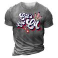 Funny Lets Get Lit Fireworks 4Th Of July Retro Vintage 3D Print Casual Tshirt Grey