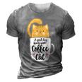 Funny Orange Cat Coffee Mug Cat Lover 3D Print Casual Tshirt Grey