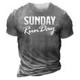 Funny Running With Saying Sunday Runday 3D Print Casual Tshirt Grey
