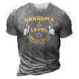 Grandma Level Unlocked Soon To Be Grandma Gift 3D Print Casual Tshirt Grey