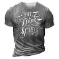 Halloween Eat Drink And Be Scary White Version 3D Print Casual Tshirt Grey