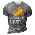 Hot Dog Eating Champion Fast Food 3D Print Casual Tshirt Grey