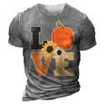Love Autumn Floral Pumpkin Fall Season Graphic Design Printed Casual Daily Basic 3D Print Casual Tshirt Grey
