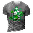 Love Gnomes Irish Shamrock St Patricks Day Four Leaf Clover  3D Print Casual Tshirt Grey