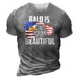 Mens Bald Is Beautiful July 4Th Eagle Patriotic American Vintage 3D Print Casual Tshirt Grey
