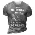 Motocross Wife 3D Print Casual Tshirt Grey