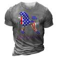 Patriotic Flag Poodle For American Poodle Lovers 3D Print Casual Tshirt Grey