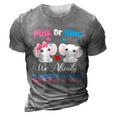 Pink Or Blue We Always Love You Funny Elephant Gender Reveal Gift 3D Print Casual Tshirt Grey