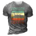 Pontoon Captain Retro Vintage Funny Boat Lake Outfit 3D Print Casual Tshirt Grey
