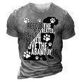 Rescue Save Love - Cute Animal Rescue Dog Cat Lovers 3D Print Casual Tshirt Grey