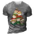Sleepy Elves Cute Christmas Holiday 3D Print Casual Tshirt Grey