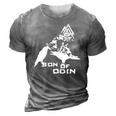 Son Of Odin Viking Odin&8217S Raven Norse 3D Print Casual Tshirt Grey