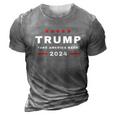 Trump 2024 Election | Take America Back 3D Print Casual Tshirt Grey