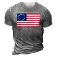 Womens Liberty And Justice For All Betsy Ross Flag American Pride 3D Print Casual Tshirt Grey