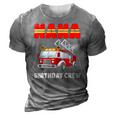 Womens Nana Birthday Crew Fire Truck Birthday Fireman 3D Print Casual Tshirt Grey