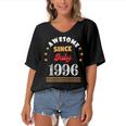 July 1996 Birthday Awesome Since 1996 July Vintage Cool Women's Bat Sleeves V-Neck Blouse