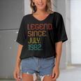 Legend Since July 1982 40Th Birthday 40 Years Old Vintage Women's Bat Sleeves V-Neck Blouse
