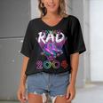 Totally Rad Since 2004 80S 18Th Birthday Roller Skating Women's Bat Sleeves V-Neck Blouse