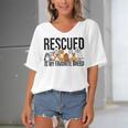 Dog Lovers  For Women Men Kids - Rescue Dog  Boy  Women's Bat Sleeves V-Neck Blouse