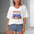 I&8217M Just Here For The Halftime Show Women's Bat Sleeves V-Neck Blouse