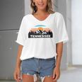 Tennessee Retro Vintage Sunset Mountain Tennessee Lovers Women's Bat Sleeves V-Neck Blouse