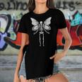 Fairycore Aesthetic Gothic Butterfly Skeleton Fairy Grunge Women's Short Sleeves T-shirt With Hem Split