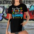 Teacher Student Kids Bye Bye Kindergarten Hello Summer Women's Short Sleeves T-shirt With Hem Split