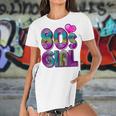 80S Girl Birthday Party Costume Retro Vintage Gift Women V2 Women's Short Sleeves T-shirt With Hem Split