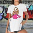 Mermaid Sloth Cute Sloth Women's Short Sleeves T-shirt With Hem Split