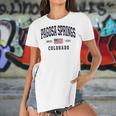 Womens Usa Flag Stars &Amp Stripes Pagosa Springs Colorado Women's Short Sleeves T-shirt With Hem Split