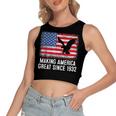 90Th BirthdayMaking America Great Since 1932 Women's Sleeveless Bow Backless Hollow Crop Top