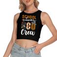 School Counselor Boo Crew Ghost Funny Halloween Matching Women's Sleeveless Bow Backless Hollow Crop Top