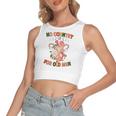 Funny Saying No Country For Old Men Uterus Feminist Women's Sleeveless Bow Backless Hollow Crop Top