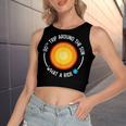 90Th Birthday Retro 90Th Trip Around The Sun What A Ride Women's Sleeveless Bow Backless Hollow Crop Top