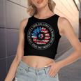 A Good Girl Loves Her Mama Jesus And America Too 4Th Of July Women's Sleeveless Bow Backless Hollow Crop Top