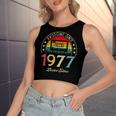 Awesome Since 1977 Vintage 1977 45Th Birthday 45 Years Old Women's Sleeveless Bow Backless Hollow Crop Top
