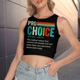 Pro Choice Definition Feminist Womens Rights Retro Vintage Women's Sleeveless Bow Backless Hollow Crop Top