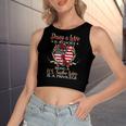 Us Sailor Wife Women's Sleeveless Bow Backless Hollow Crop Top