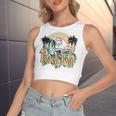 Vintage Retro Beach Bum Tropical Summer Vacation Gifts  Women's Sleeveless Bow Backless Hollow Crop Top
