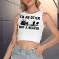Im An Otter Not A Beaver  Funny Saying Cute Otter  Women's Sleeveless Bow Backless Hollow Crop Top