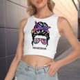 Dance Mom Messy Bun Hair Funny Mothers Day V2 Women's Sleeveless Bow Backless Hollow Crop Top