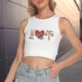 Peace Love Reproductive Rights Uterus Womens Rights Pro Choice Women's Sleeveless Bow Backless Hollow Crop Top