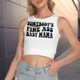 Somebodys Fine Ass Baby Mama Women's Sleeveless Bow Backless Hollow Crop Top