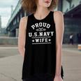 Proud Navy Wife - Wife Of A Navy Veteran Women's Loose Fit Open Back Split Tank Top